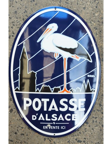 Plaque émaillée bombé Potasse d'alsace h 56 cm