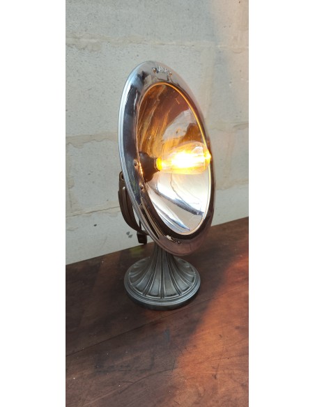 Lampe industrielle ancien chauffage Calor chromé pm